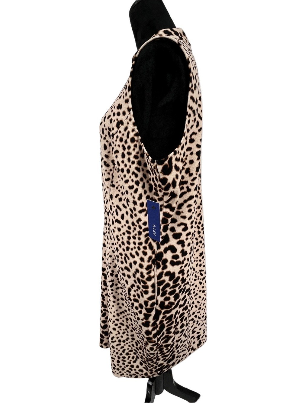 Apt. 9 Two-Tone Leopard Print Sleeveless Mini Dress in Tan/Black sz XL - Picture 4 of 13